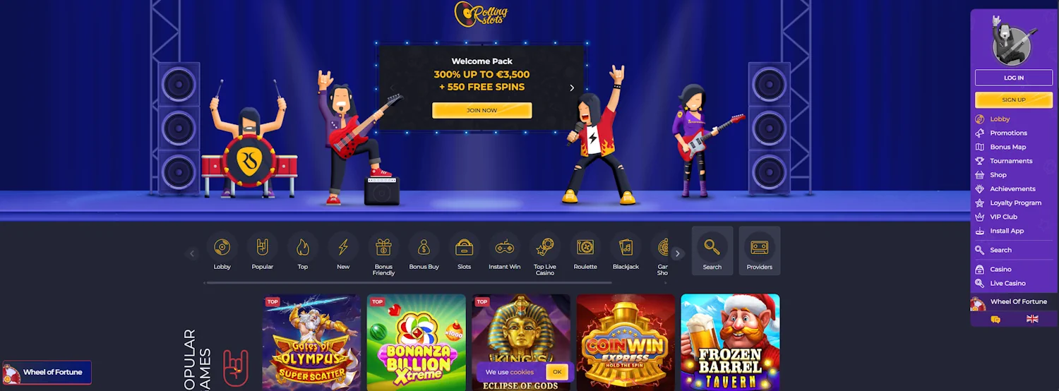 RollingSlots – Catálogo Amplio para Jugadores Extranjeros
